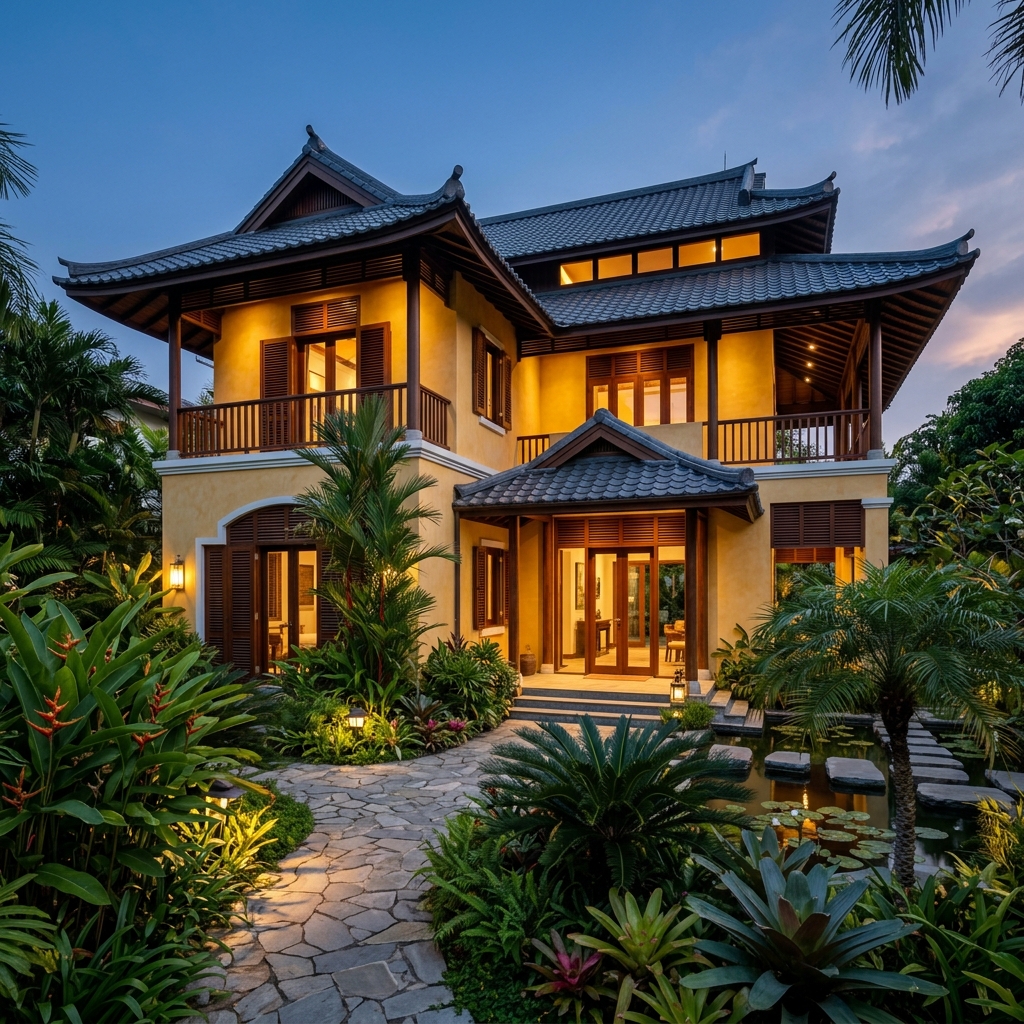 Biệt thự phong cách Đông Dương và Mái Nhật